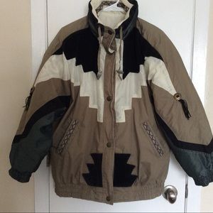 Vtg Izzi Aztec Southwestern Jacket Coat sz L